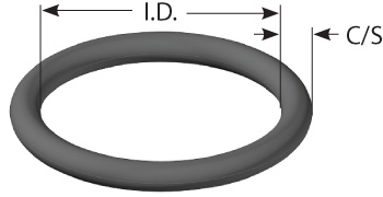 1 Black Rubber O-Ring 4-1/4" ID x 4-5/8" OD x 3/16" Diameter Cross Section USA 